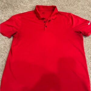 Nike Men's drifit Red Polo Shirt